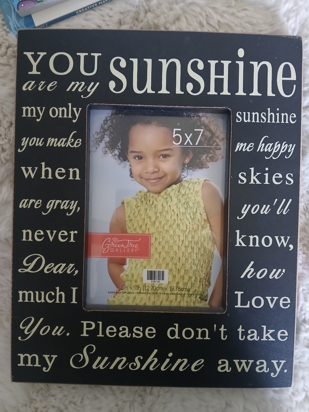 You Are My Sunshine 5x7 Decorative Photo Frame - Black - GreenTree Gallery
